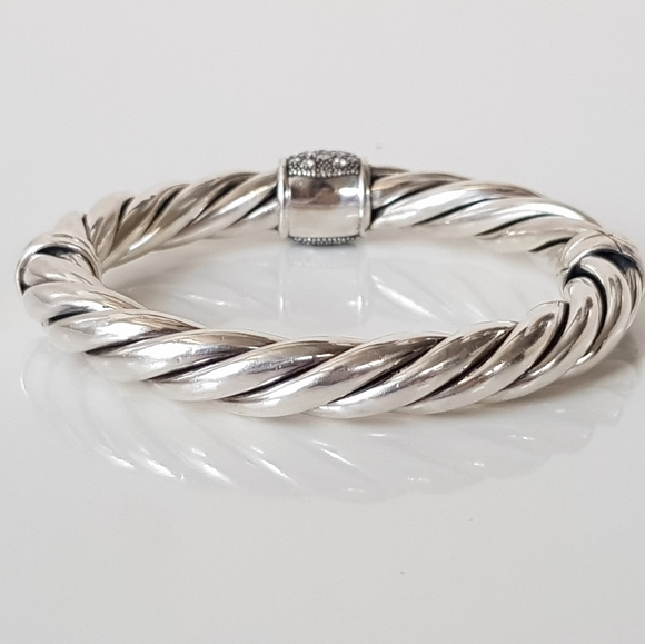 David Yurman 10mm Metro Diamond Station Bracelet - Picture 6 of 14